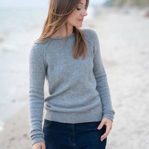 Hand knit cashmere sweater, Womens cashmere Gray pullover, Cashmere sweater for women, Loose knit sweater for winter, Christmas gift for her