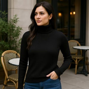 Soft Cashmere Knit Turtleneck Sweater – Warm Autumn Winter Pullover for Women