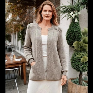 Alpaca Blend Cardigan for Women - Versatile One-Size Knit Sweater with Pockets