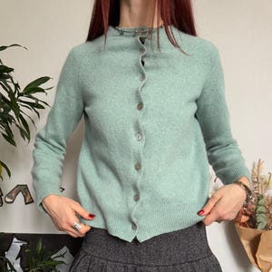 Baby Blue Vintage Cashmere & Cotton Knit Cardigan